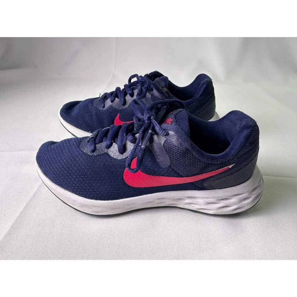 Nike Revolution 6 Running Shoes Women US 8 Blue Pink Athletic Sneaker DC3729-401